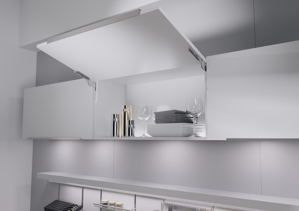 Полный комплект подъемного механизма ФриСлим ФЛАП с доводчиком для врезного монтажа, цвет СЕРЫЙ Kessebohmer | официальный магазин