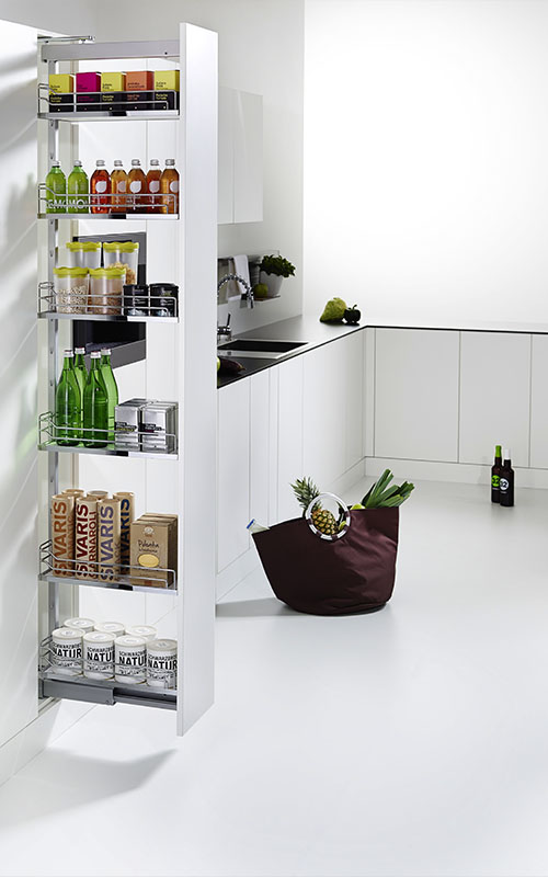 КОМПЛЕКТ ПВ, Диспенса 90° 250 мм, H 1200-1600, Арена КЛАССИК, 4 полки, цвет ХРОМ Kessebohmer | официальный магазин