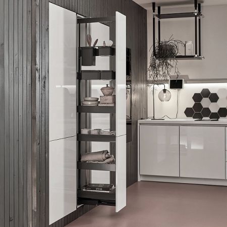 КОМПЛЕКТ ПВ Юбокс, Диспенса 90° 300 мм, H 1900-2300, Арена ПЬЮР, 4 полки + 2 Юбокс, цвет АНТРАЦИТ Kessebohmer | официальный магазин