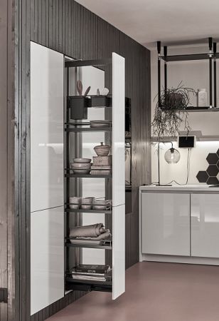 КОМПЛЕКТ ПВ Юбокс, Диспенса 90° 300 мм, H 1200-1600, Арена СТИЛЬ, 3 полки + 1 Юбокс, цвет АНТРАЦИТ Kessebohmer | официальный магазин